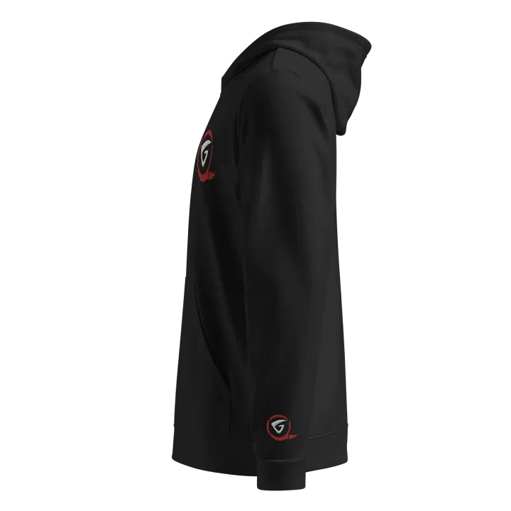 Red Brushstroke Hoodie, Artistic Logo Gift, Adidas Fleece Hoodie product image (2)