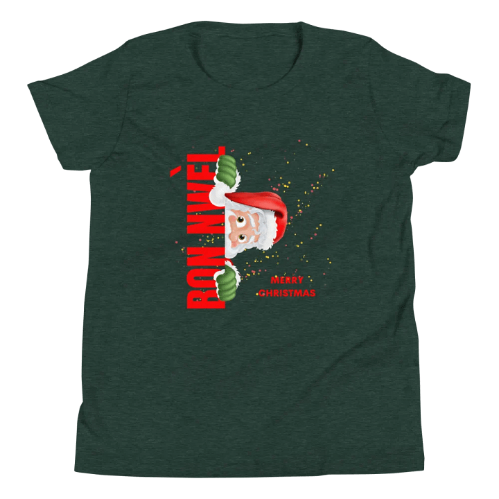 Peek-a-Boo Santa Youth T-Shirt product image (21)