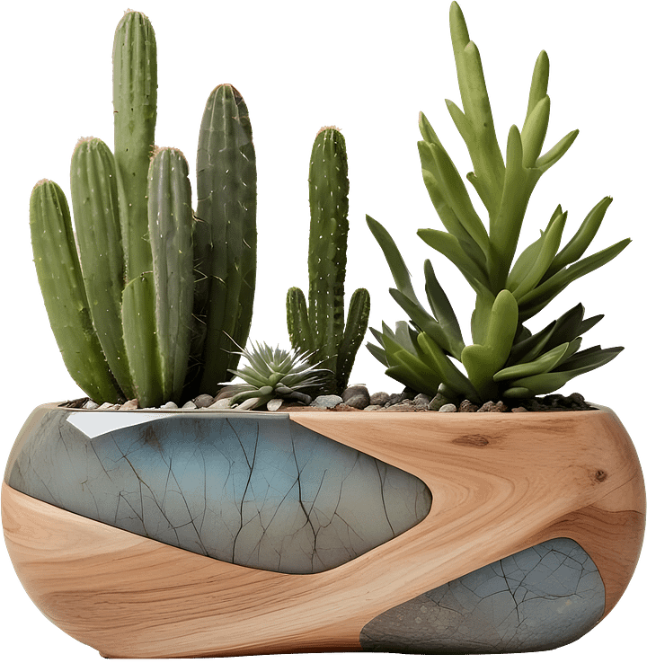 Celestial Grace – Abstract Succulent Planter PNG product image (1)