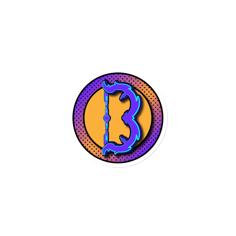 Neon B Emblem Die-Cut Magnets product image (1)