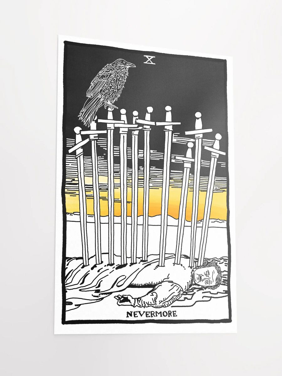 Edgar Allan Poe Ten of Swords Tarot Card Print product image (2)