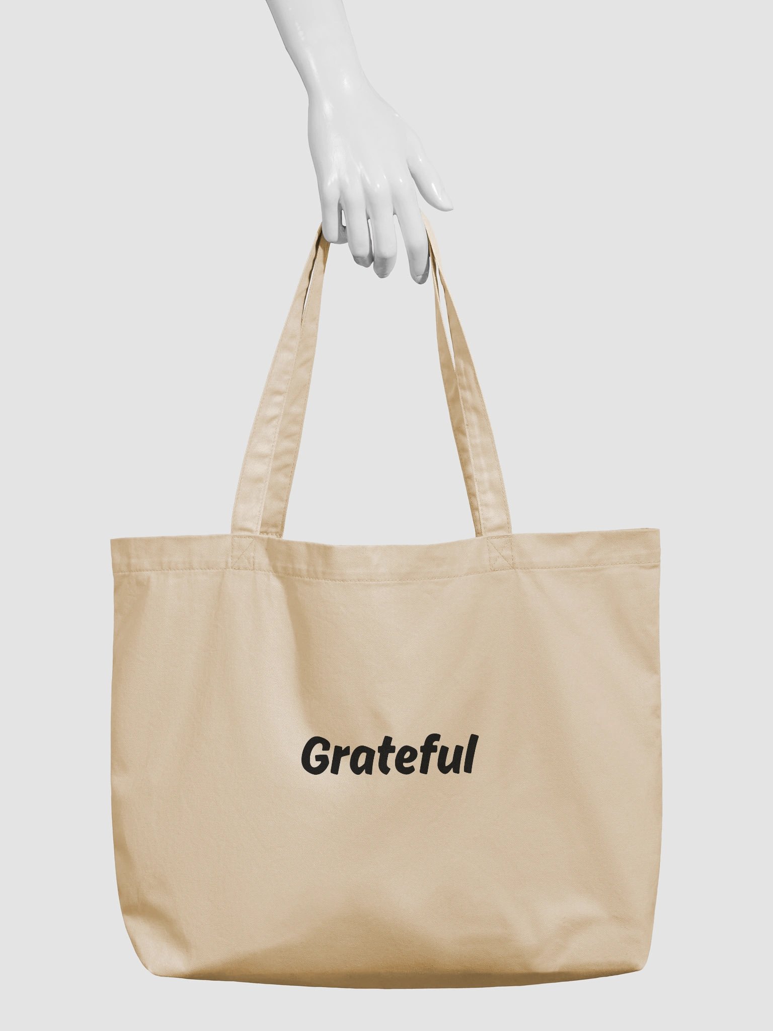 “Grateful” My Vibe Beige Tote Bag product image (3)
