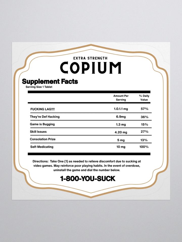 Copium Back Label Sticker product image (1)