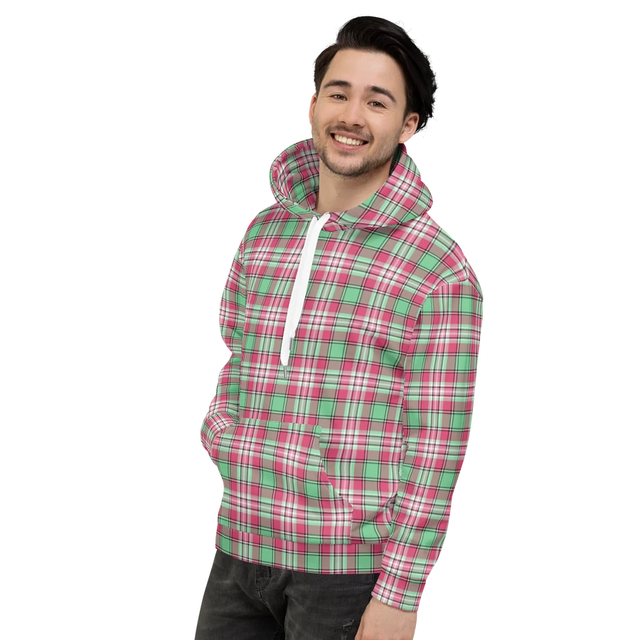 Mint Green and Pink Plaid Hoodie product image (4)