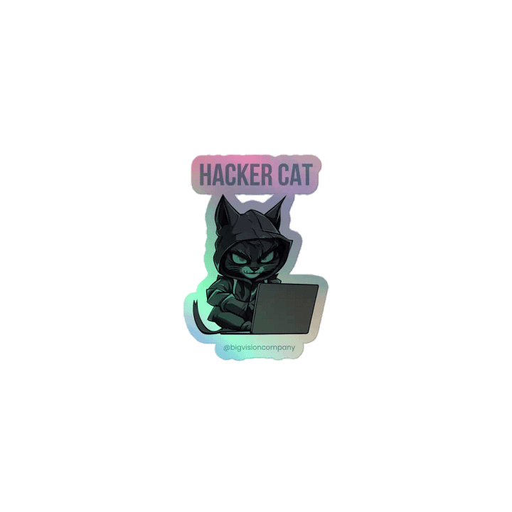 Hacker Cat Holographic Sticker Sheet product image (1)