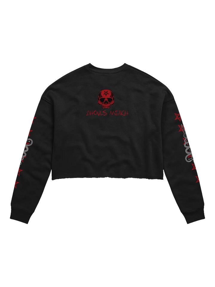 Baphomet Infernal Devotion Women's Fleece Crop Sweatshirt product image (2)