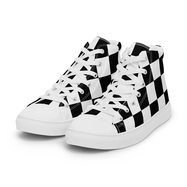 Women's large checks high top canvas sneakers product image (1)