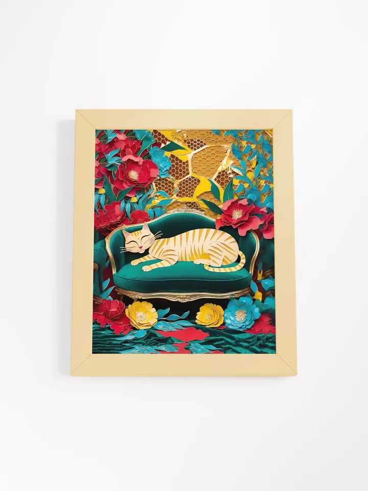 Cat In The Garden - Wall Art - Framed product image (1)