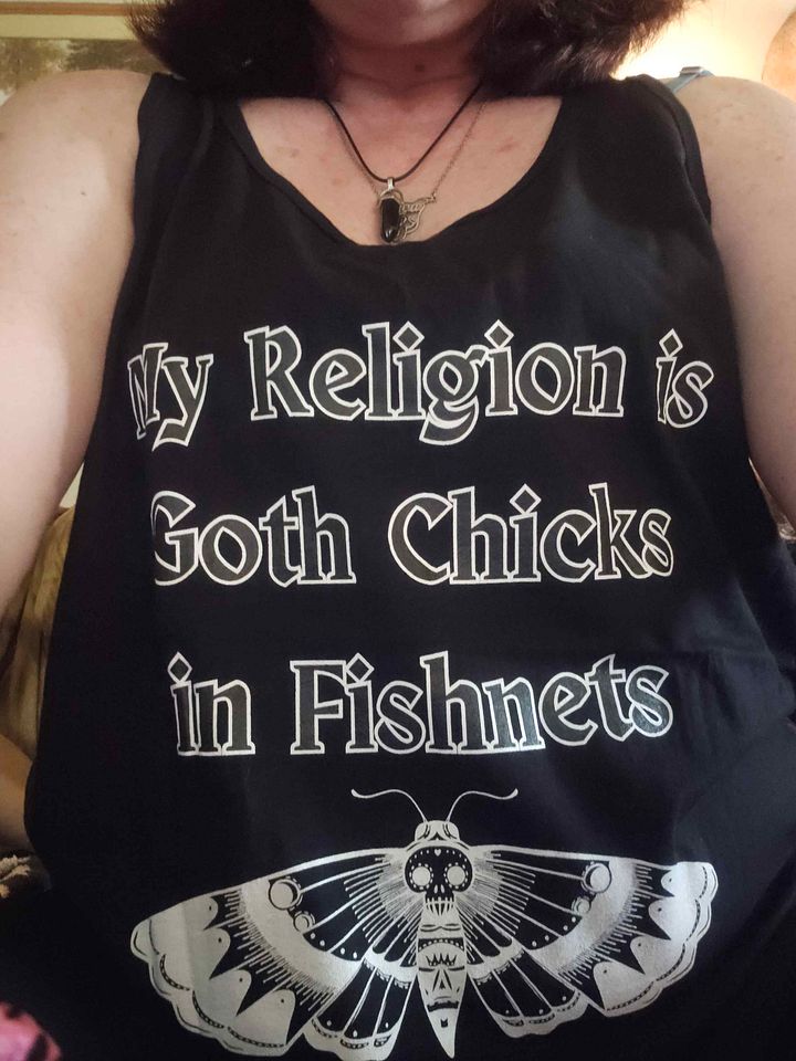 goth chicks in fishnets tanktop product image (1)