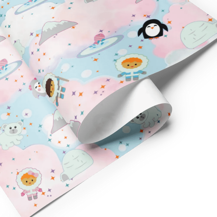 Snow Babies in Cotton Candy Clouds 3 Pack Sheets Wrapping Paper product image (4)