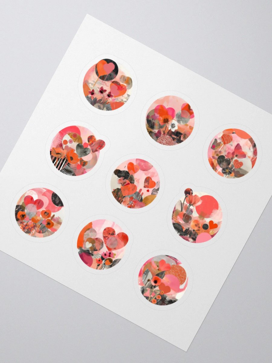 Abstract Heart Collage Sticker Pack for Journaling and Scrapbooking product image (3)