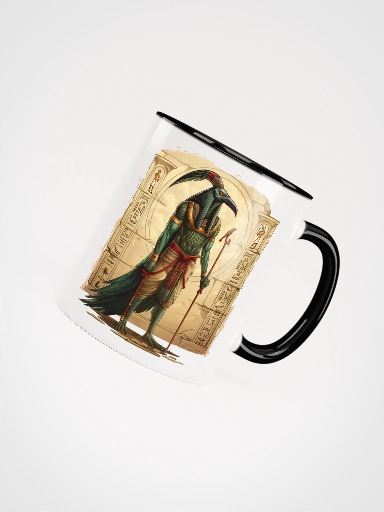 Thoth - The Egyptian God of Wisdom Ceramic Mug with Black Color Inside product image (7)