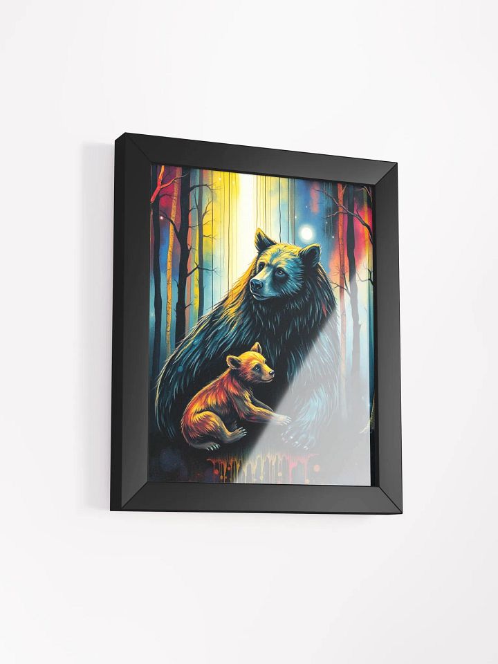 Mama and baby bear. Vibrant Ayous Wood Framed Matte Poster product image (2)