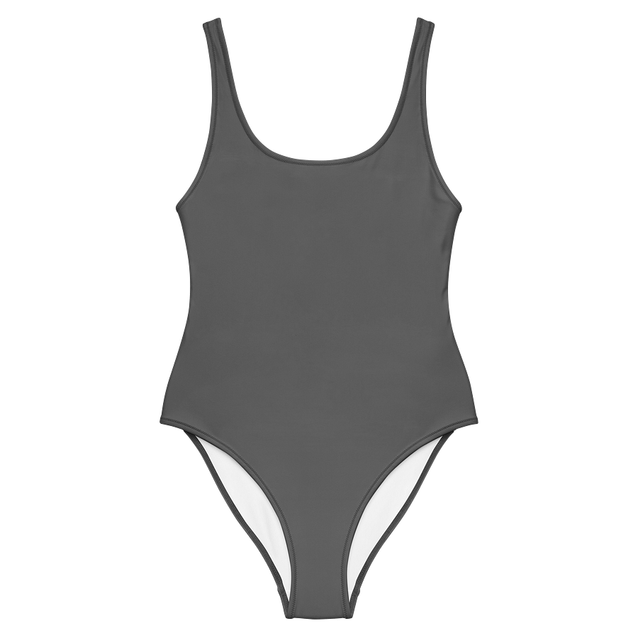 Dark Gray Solid Color Retro Inspired Women's One Piece Swimsuit product image (1)