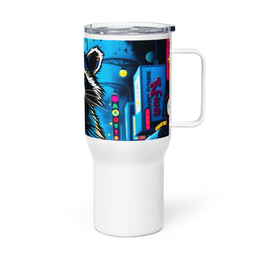 Neon Nights Raccoon Travel Mug product image (4)