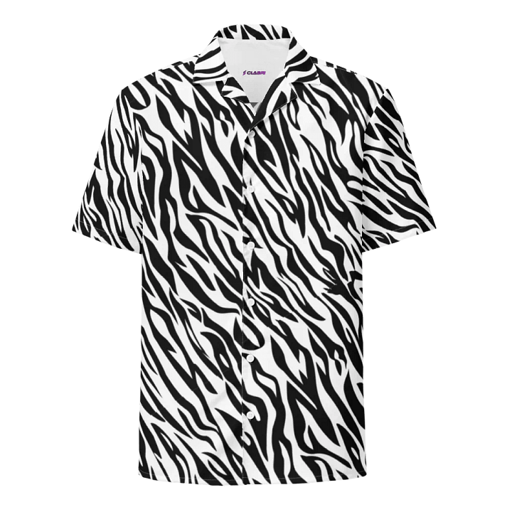 Bold Zebra Print Short-Sleeve Button-Down Shirt product image (1)
