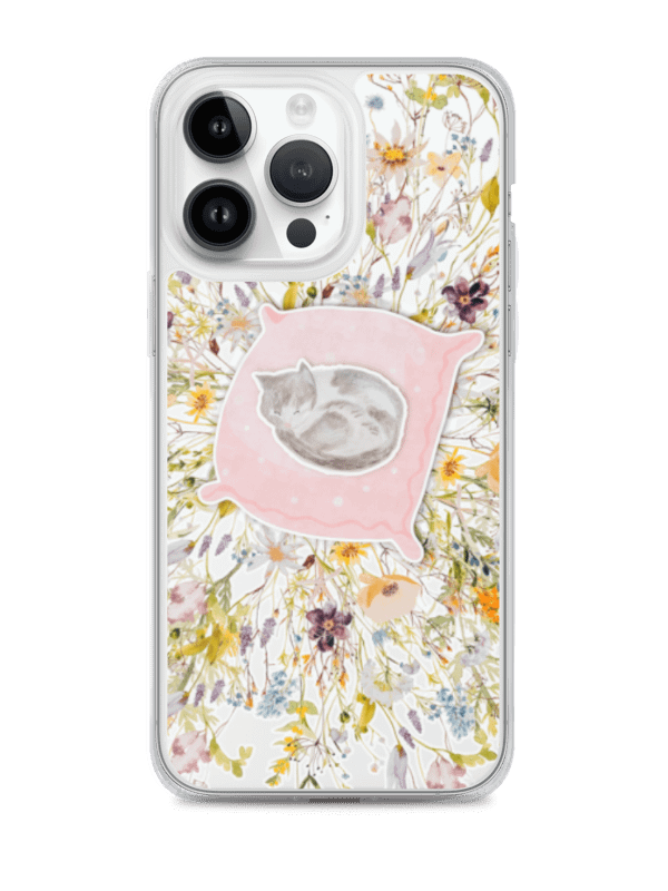 Sleeping Cat Floral iPhone Clear Case product image (284)