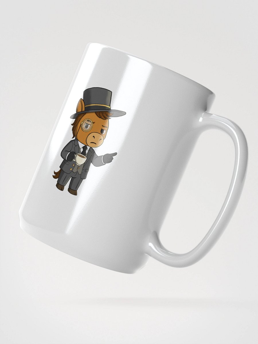 Waffle Sir Mug | Fancy Plush Horse Drinking Tea | Gentleman Sass Ceramic Cup product image (2)