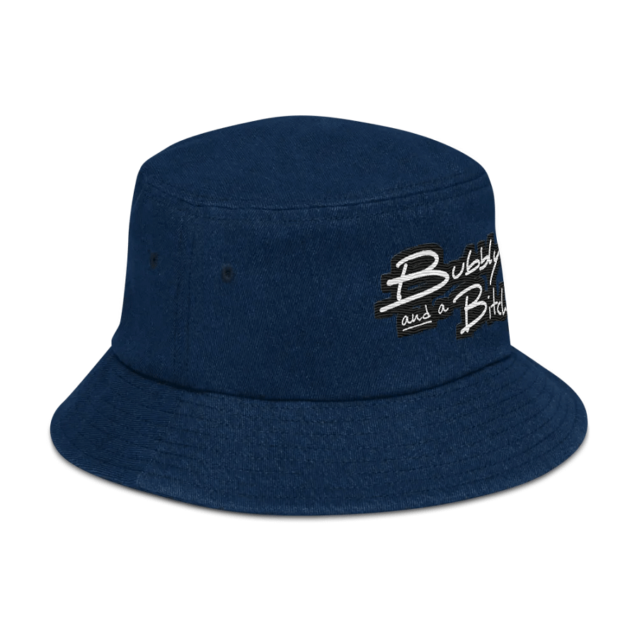 Bubbly and a B*tch (bubble design 2) denim bucket hat product image (3)