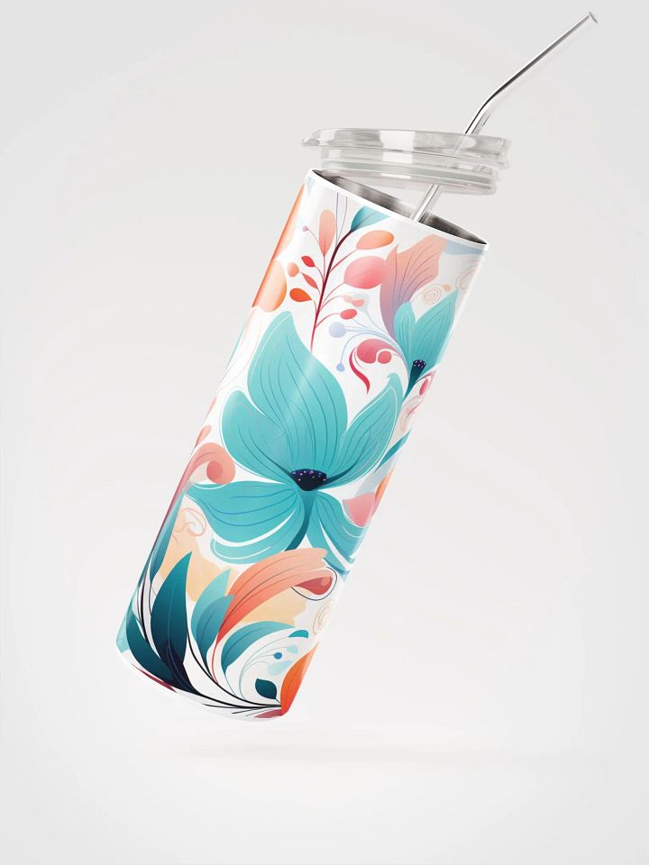 Blue Floral Pastel Harmony Stainless Steel Tumbler for Hot & Cold Drinks product image (2)