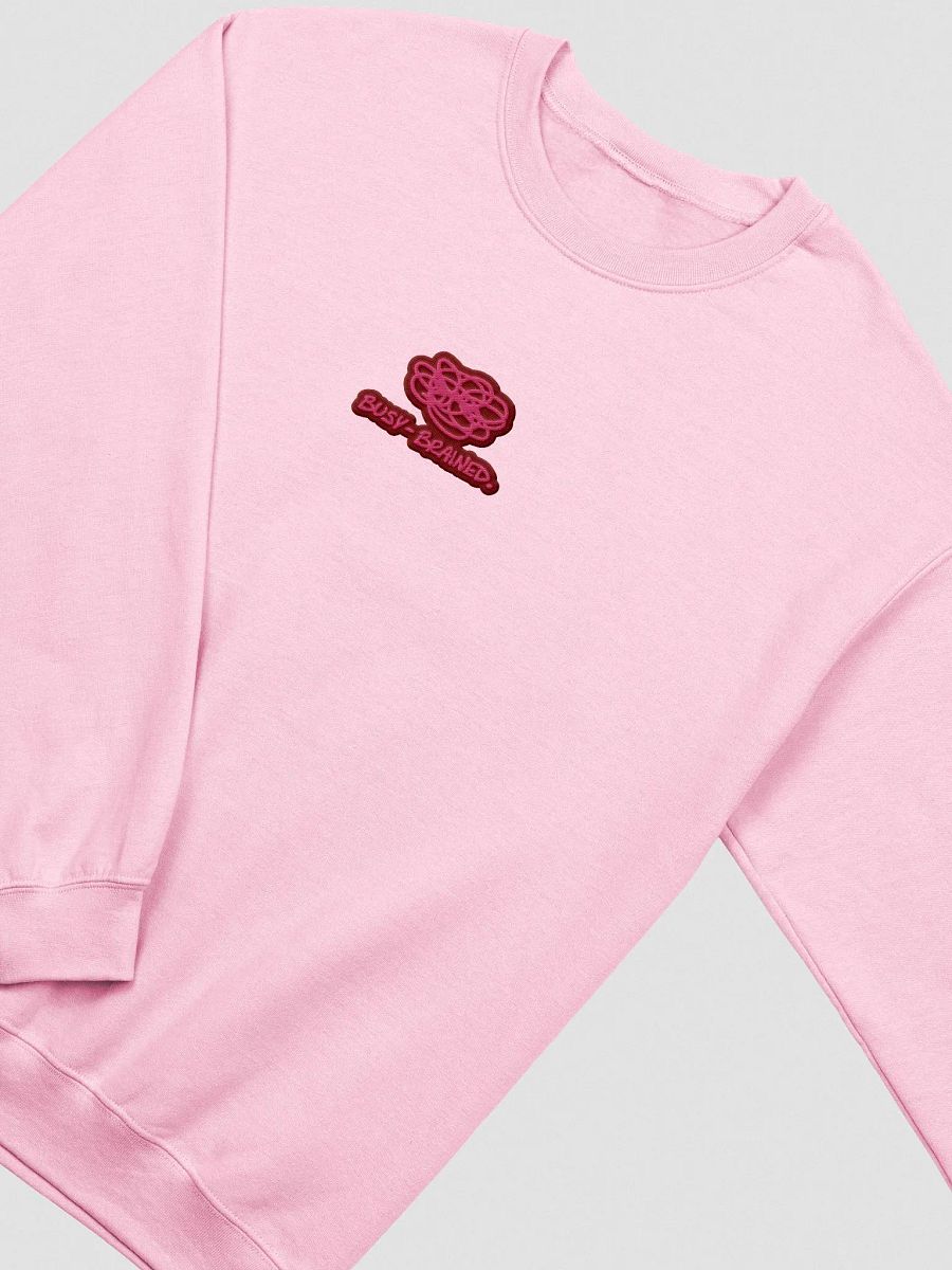 BUSY-BRAINED embroidered crewneck (monochrome pink bubble design) product image (1)