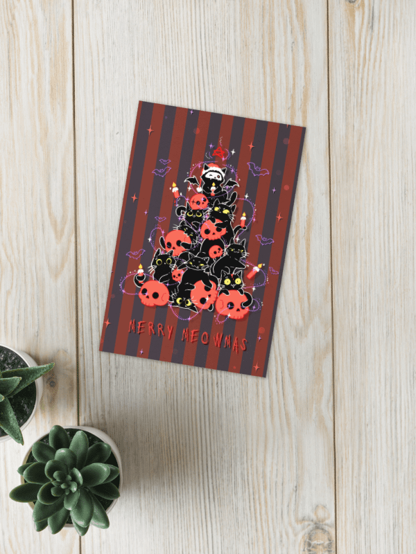 Gothic Christmas cat tree - Printable Valentine Card | Digital Download product image (2)