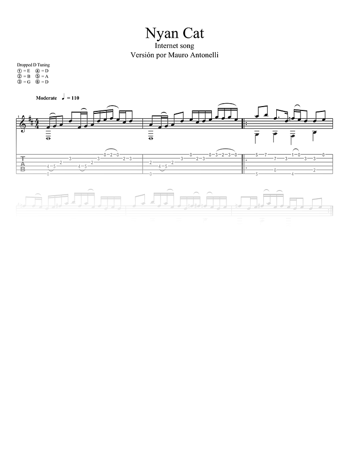Nyan Cat - Partitura + Tabs + gp5 product image (1)