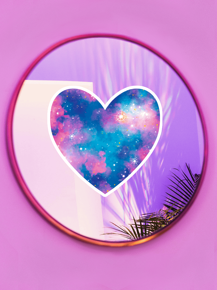 Cotton Candy Galaxy - Heart Magnet product image (1)