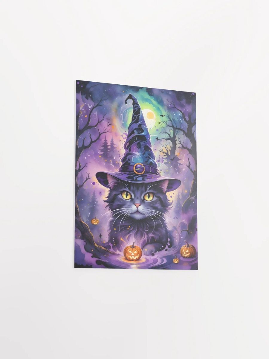 Fluffy Grey Cat Witch Poster product image (7)