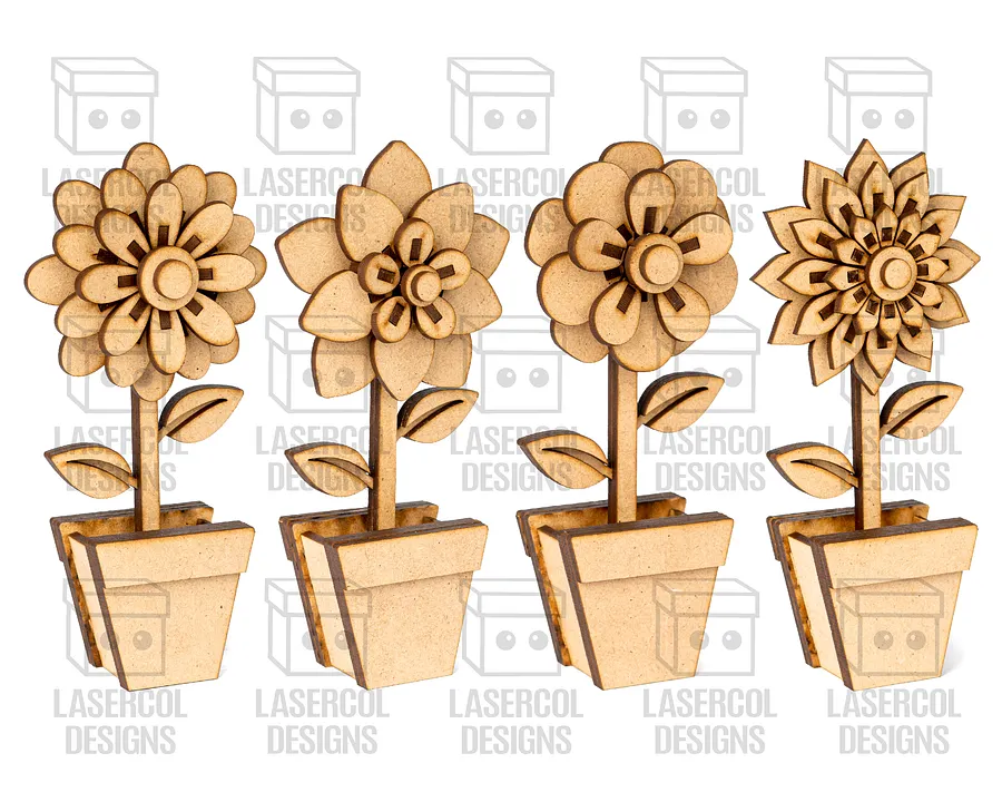 Flowers Set 3d - Laser Cut Files product image (7)