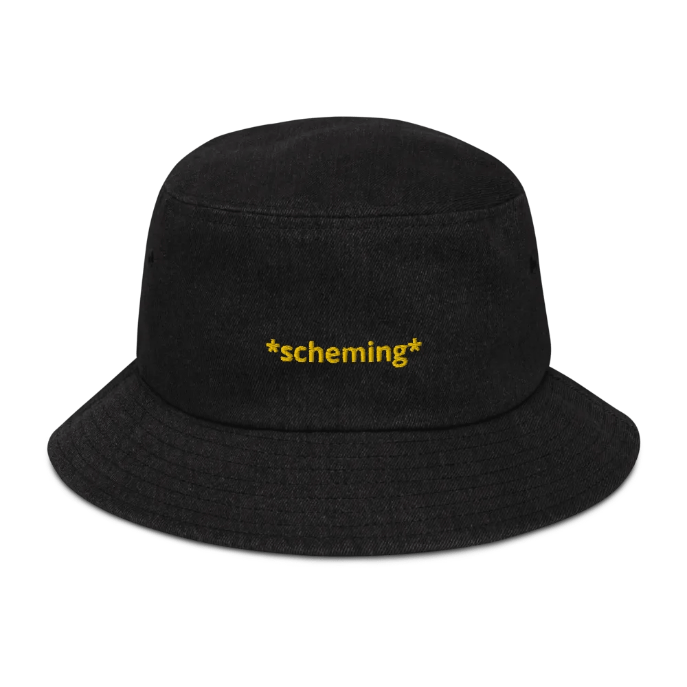 Scheming Embroidered Denim Bucket Hat product image (1)