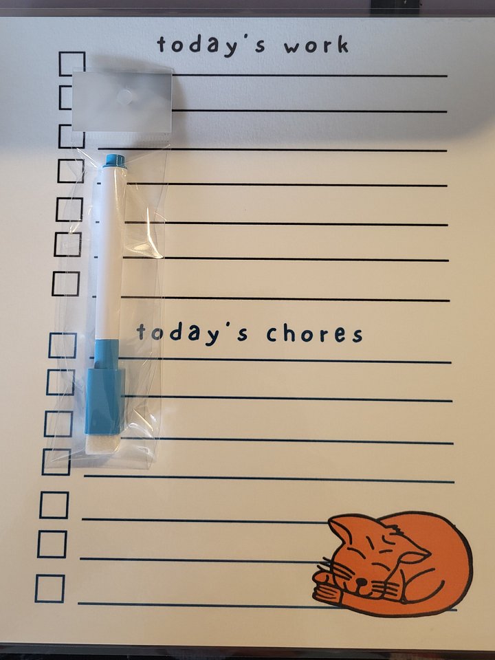 Cute Cartoon Orange Tabby Laminated To Do List with Dry Erase Marker product image (1)