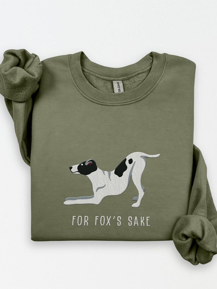For Fox's Sake Sweatshirt (Embroidered) of a Smooth Fox Terrier(Black & White) product image (1)