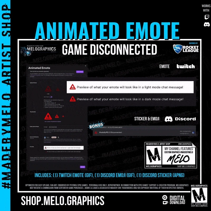 Game Disconnected - Animated Twitch Emote / Discord Emoji | #MadeByMELO product image (2)
