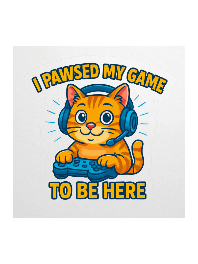 Gamer Cat Kiss Cut Stickers