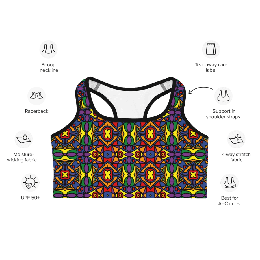 Pride Abstract (3) - Sports Bra product image (7)