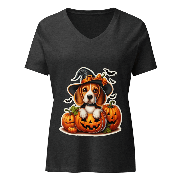Halloween Pumpkin Beagle - V-neck product image (3)