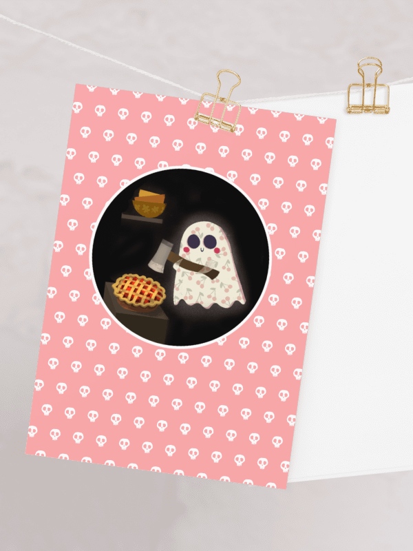 Little Ghost & Cherry Pie - Greeting Card product image (1)
