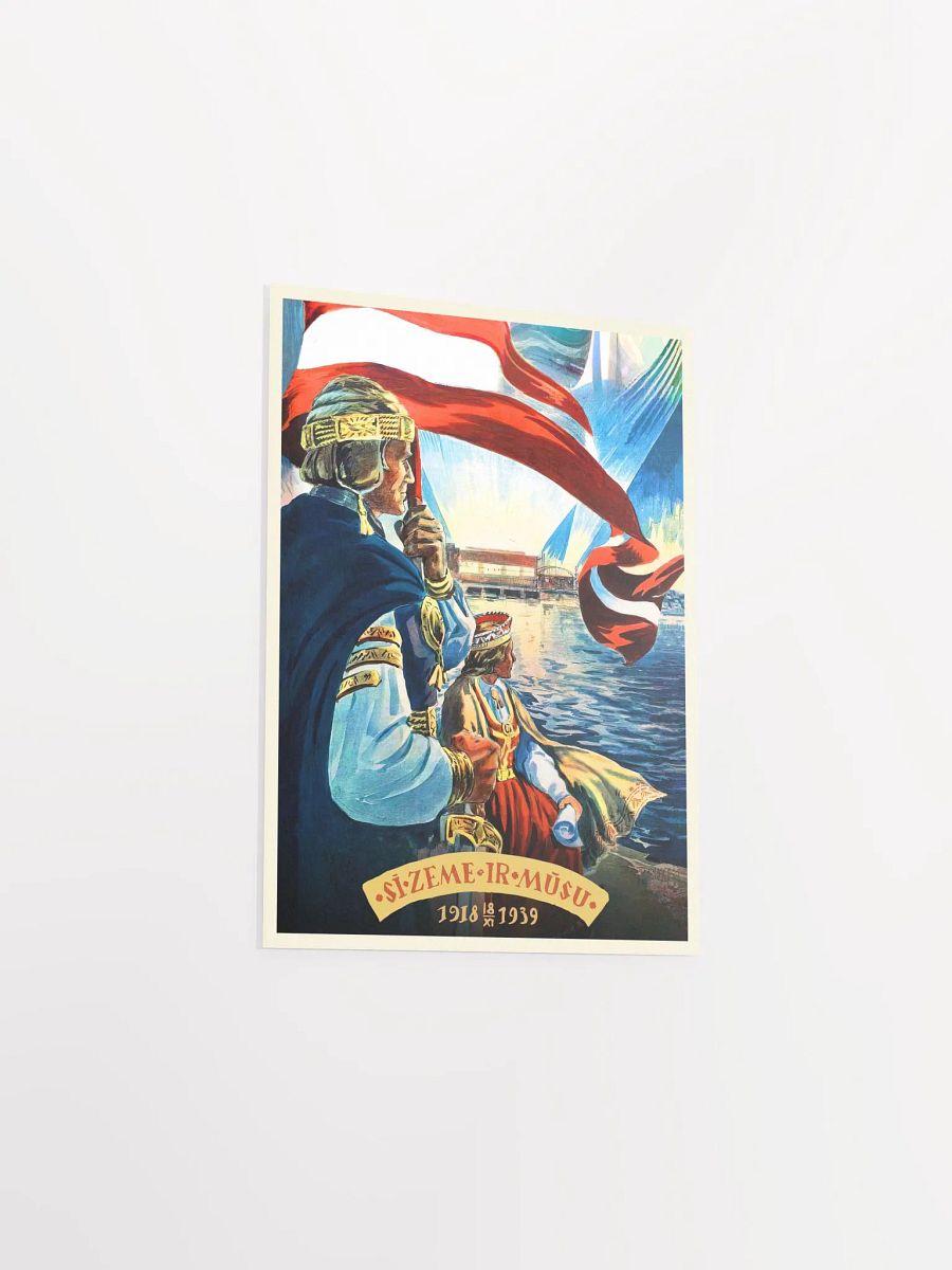 Latvia retro poster, Riga, 1939 — Retro travel poster, vintage travel wall art, propaganda poster, patriotic poster product image (8)