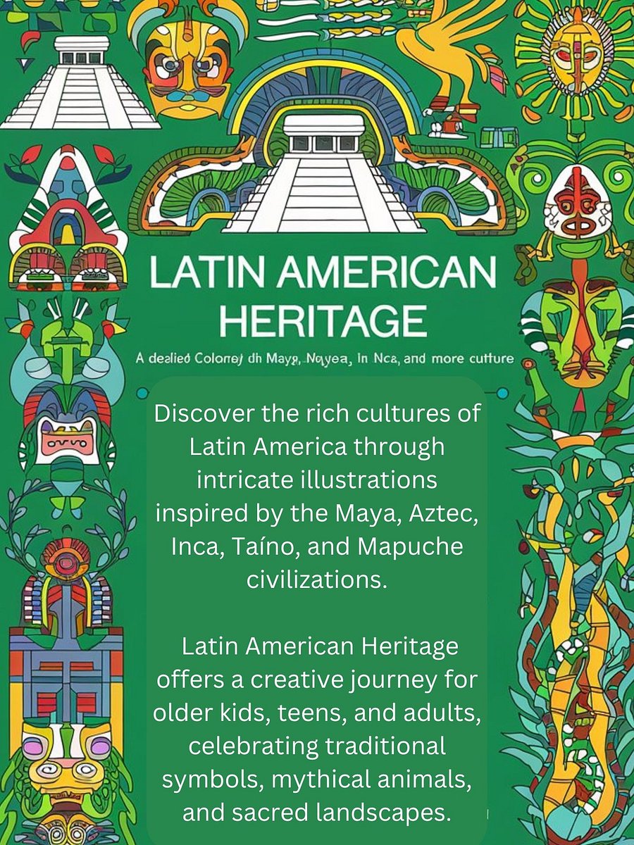 Latin American Heritage A Detailed Coloring Journey Through Maya, Aztec, Inca, and More Cultures product image (5)
