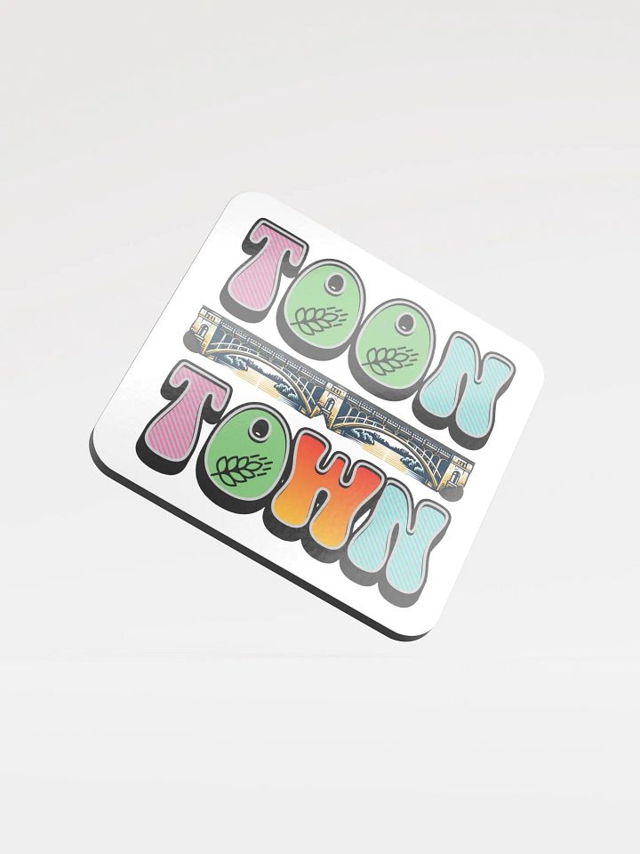 Toon Town Saskatoon Bridge Glossed Cork Coaster product image (1)