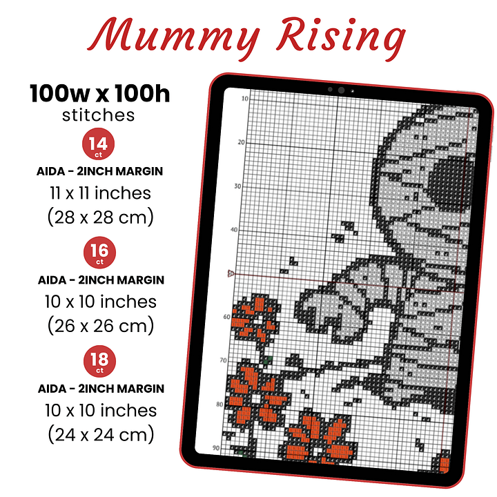 Mummy Rising Cross Stitch Pattern product image (2)
