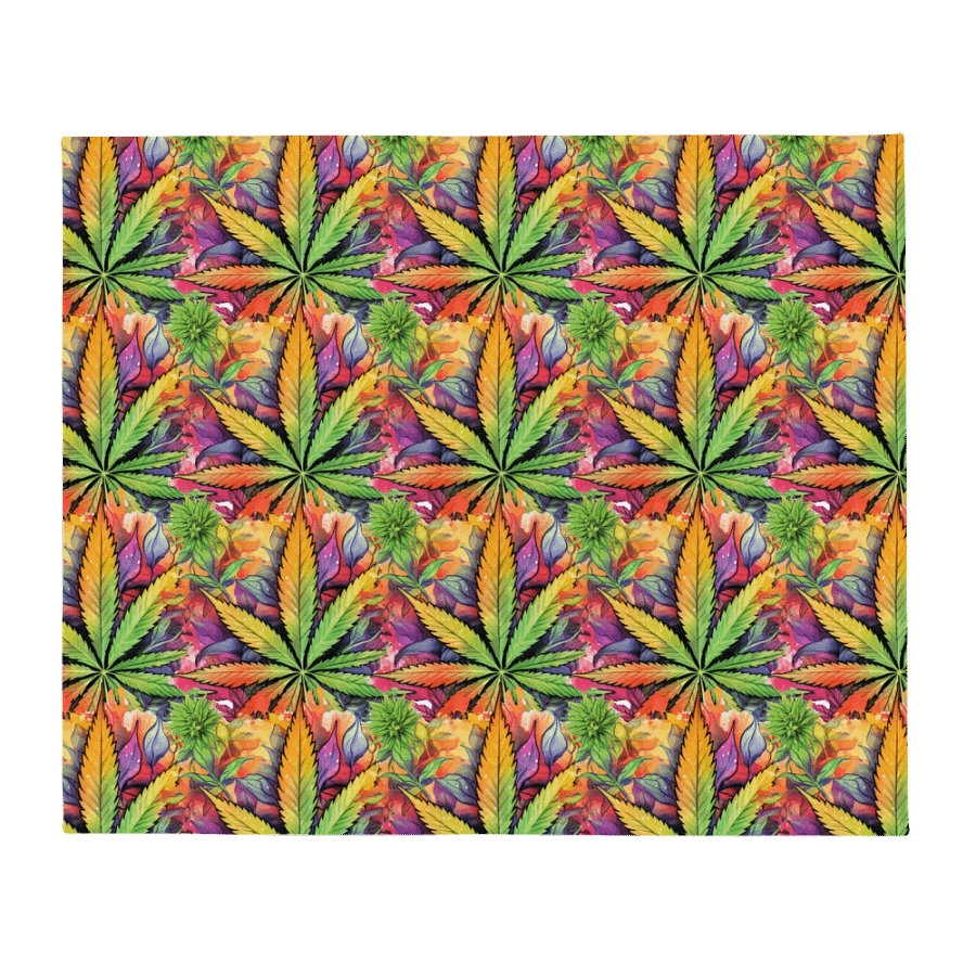 Psychedelic Cannabis Dream Throw Blanket product image (1)