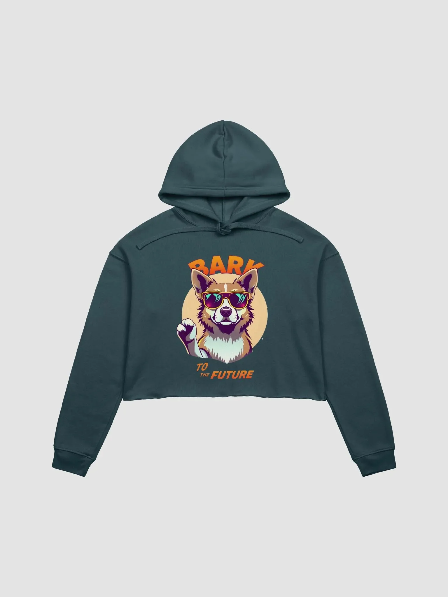 BARK to the FUTURE - Dog in Shades Crop Hoodie Bella+Canvas (Women's) product image (6)