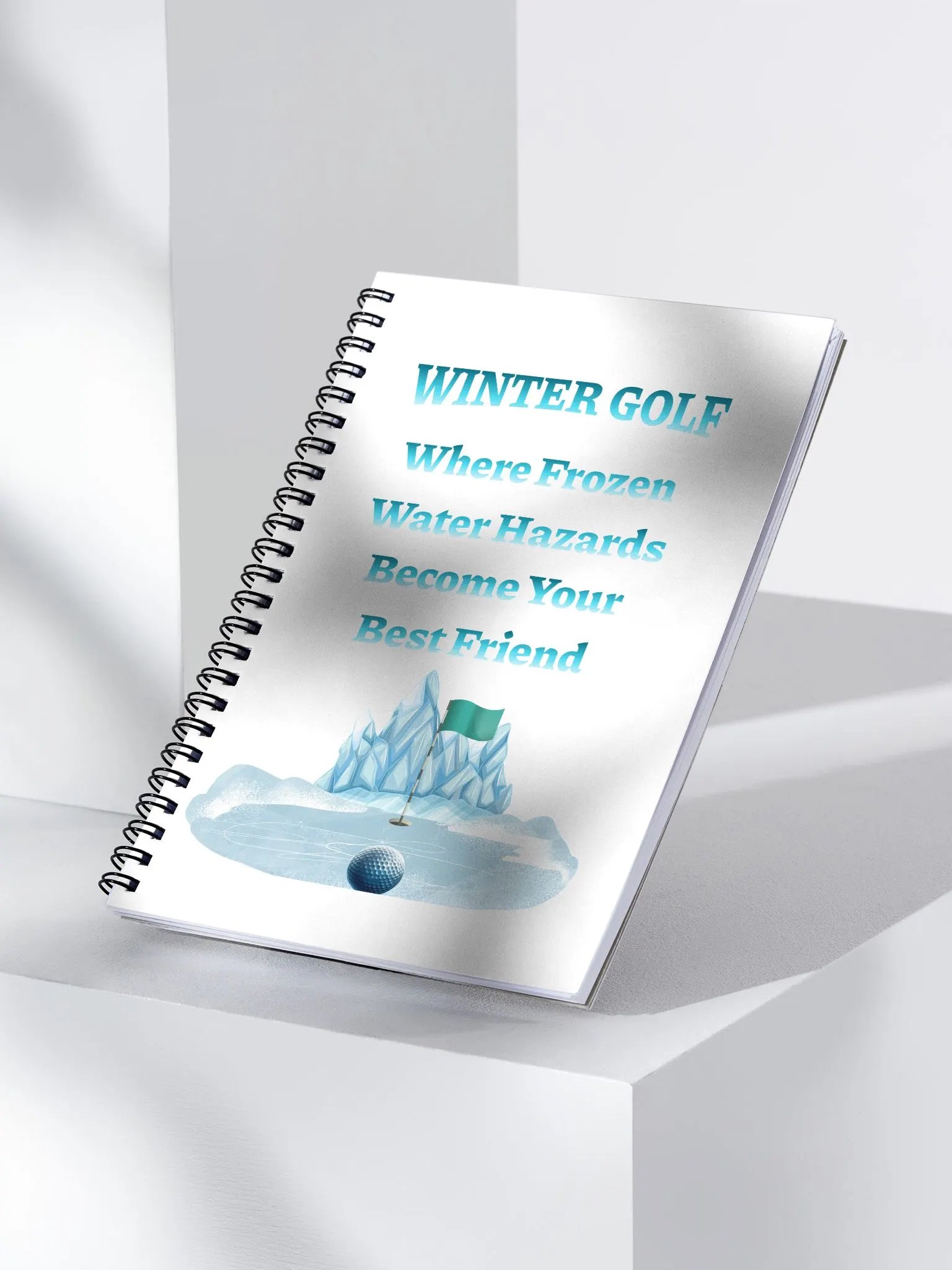 Winter Golf Funny Golfing Scene Spiral Notebook product image (1)