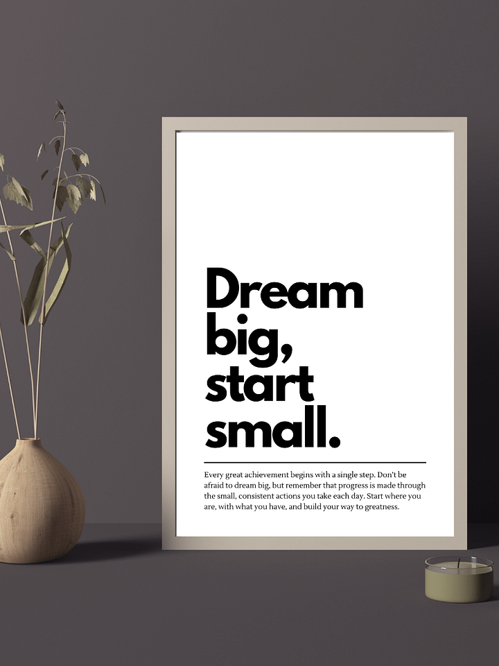 Dream Big Start Small Minimalist Printable Wall Art product image (1)