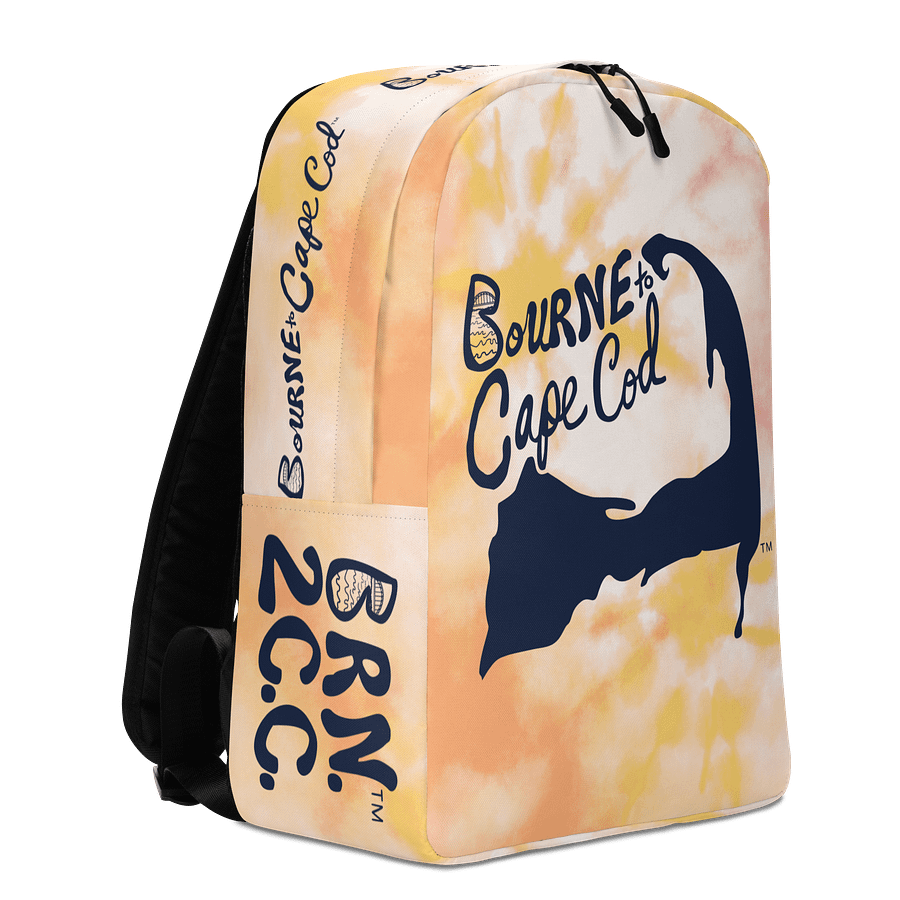 BOURNE to Cape Cod™ | Backpack | BRN.2C.C.™ | Coastal Carryall | Minimalist Style, Maximum Vibes | Navy Blue on Orange Tie-Dye🎒🌊 product image (3)