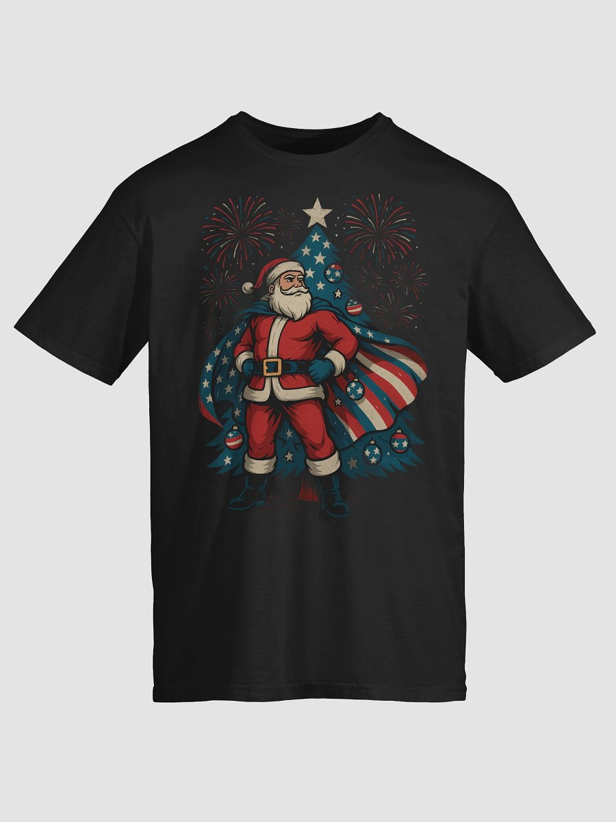 Patriotic Santa Claus American Flag Superhero Christmas Tree T-Shirt product image (13)