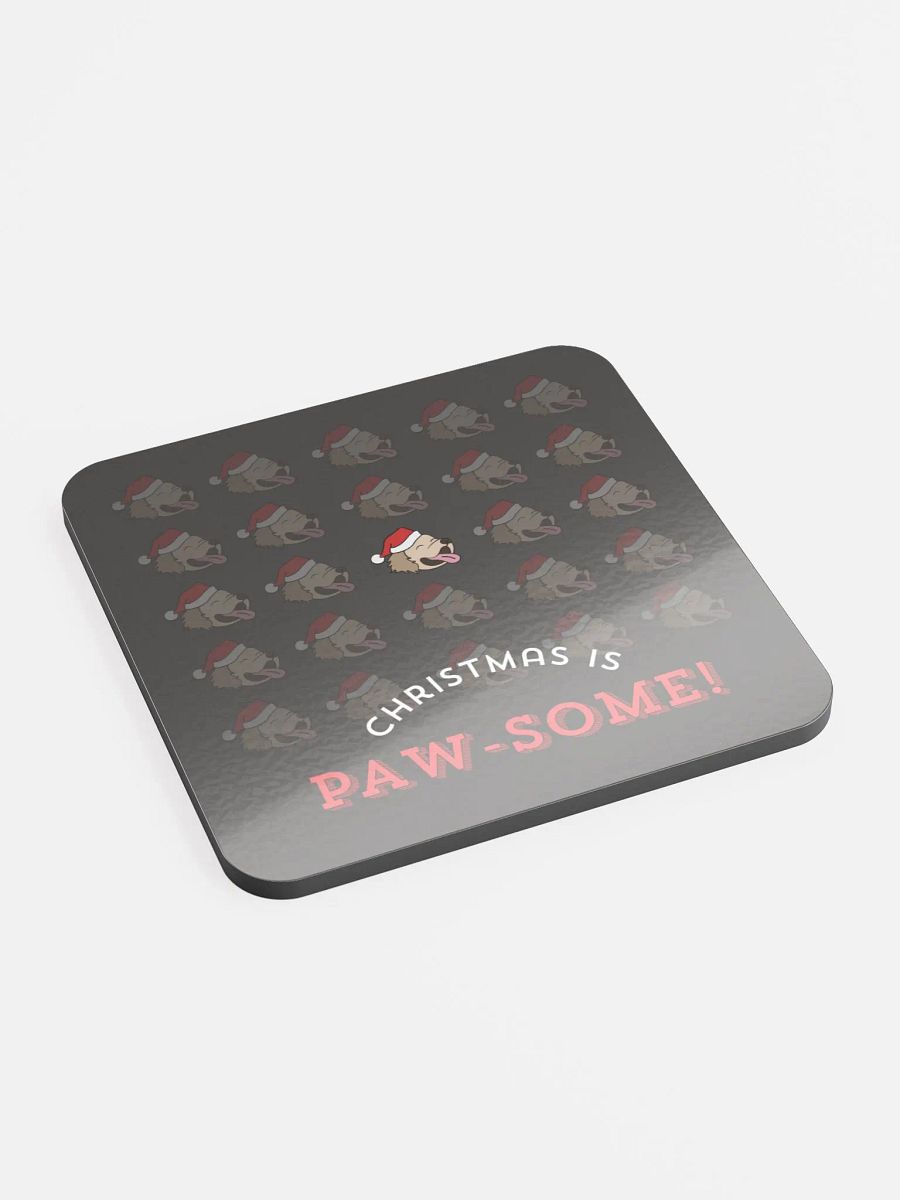Christmas is Paw-some Cup Coaster - Dark product image (1)