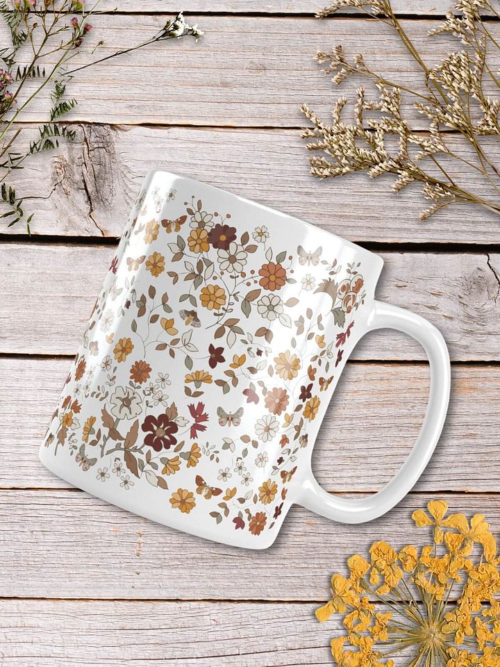 Retro Boho Butterfly Floral Ceramic Mug product image (2)